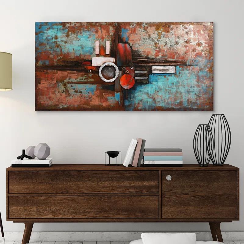 Empire Art Direct "Composition I" Iron Hand Painted 3D Wall Art