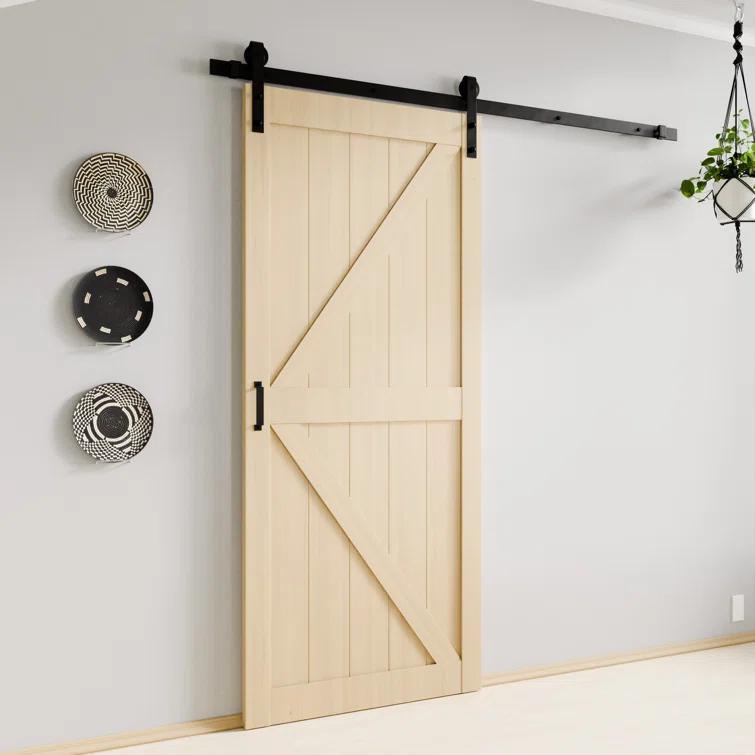 ANZZI ANZZI Heavy Duty Sturdy Wood Single Sliding Barn Door - Solid Core MDF And PVC - Knockdown Design - Hardware Included - Space-Saving Solution