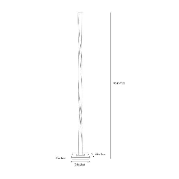 Brightech Helix 48 in. Industrial LED Floor Lamp with Built-In 3-Way Dimmer