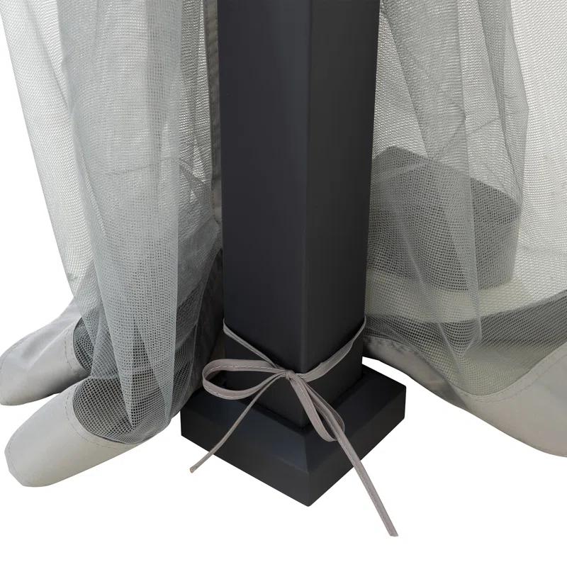 Sunjoy Sunjoy Hardtop Gazebo 10 x 12 ft. Outdoor Gazebo, Heavy Duty Steel Frame Gazebo, Double Roof Metal Gazebo with Ceiling Hook and Removable Netting Sidewalls