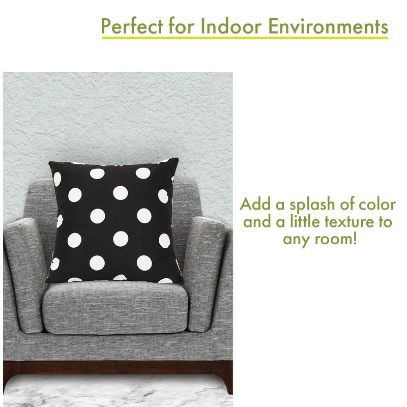 Polka Dot Polka Dots Cotton Reversible Throw Pillow