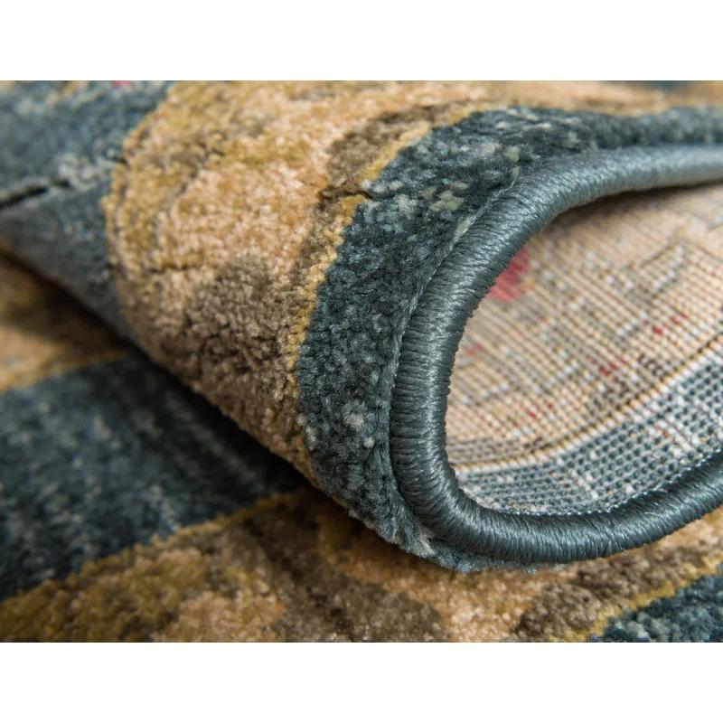 Unique Loom Contemporary Stirling Area Rug Denim Color
