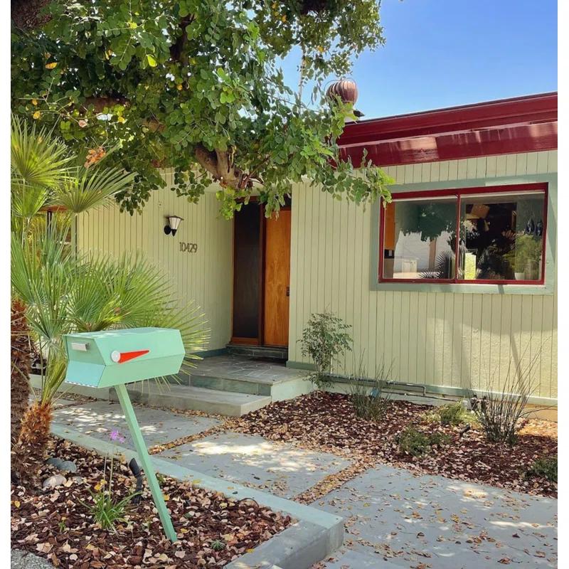 Mid-Century Modern Curbside Post Mounted Mailbox