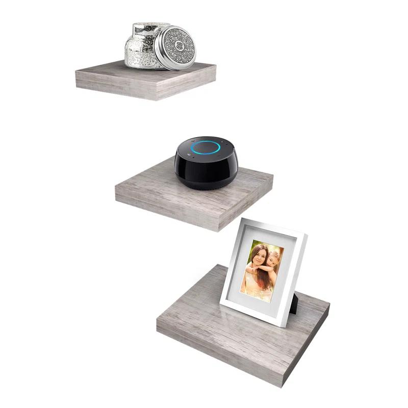 Sorbus Floating Square Shelves Mix Size Set of 3