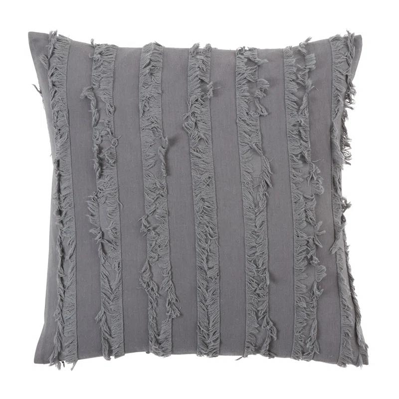 Isla Fringed Cotton Blend Throw Pillow