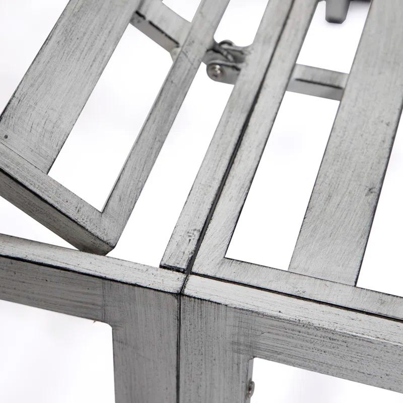 LeisureMod Outdoor Metal Chaise Lounge - Set of 2 with Table (Set of 2)