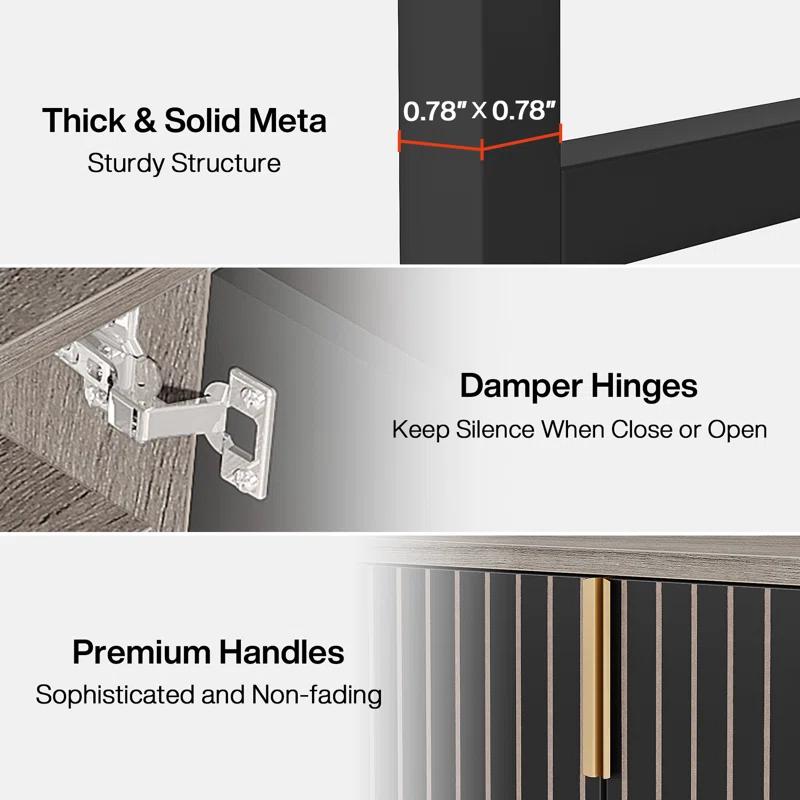 Everly Quinn 5-Tier Shoe Cabinet with Doors, 20-25 Pairs