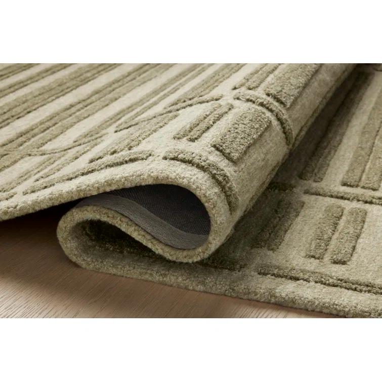 Bradley II Hand-Tufted Wool Rug by Chris Loves Julia x Loloi - Sage and Olive / 3' x 7' Runner