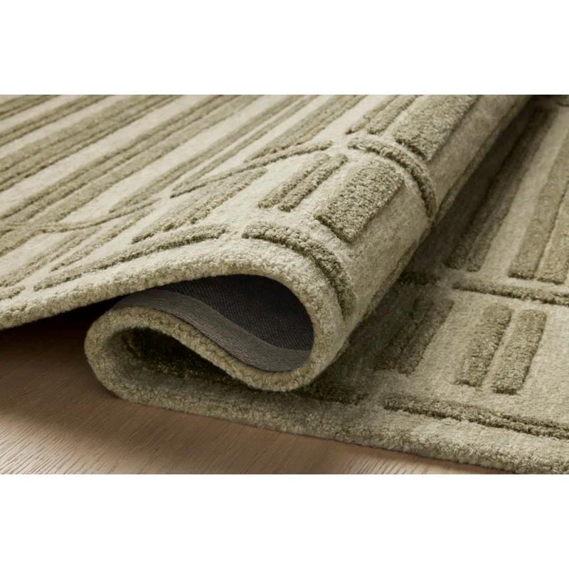 Bradley II Hand-Tufted Wool Rug by Chris Loves Julia x Loloi - Sage and Olive / 8'6" x 11'6"