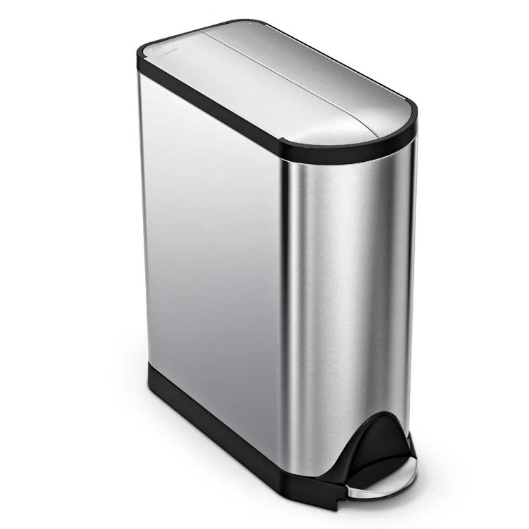 Simplehuman 45-Liter Brushed Stainless Steel Butterfly Step Trash Can