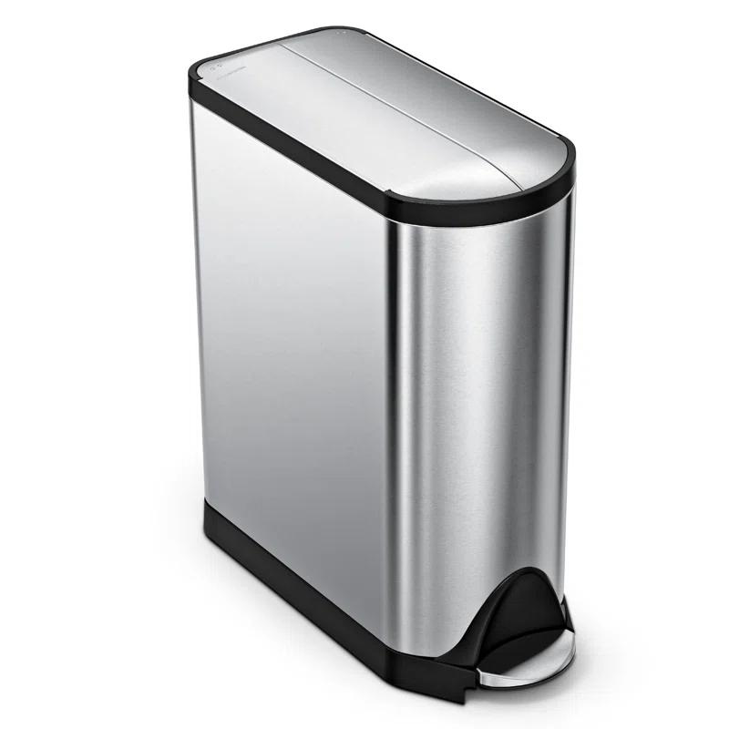 Simplehuman 45-Liter Brushed Stainless Steel Butterfly Step Trash Can