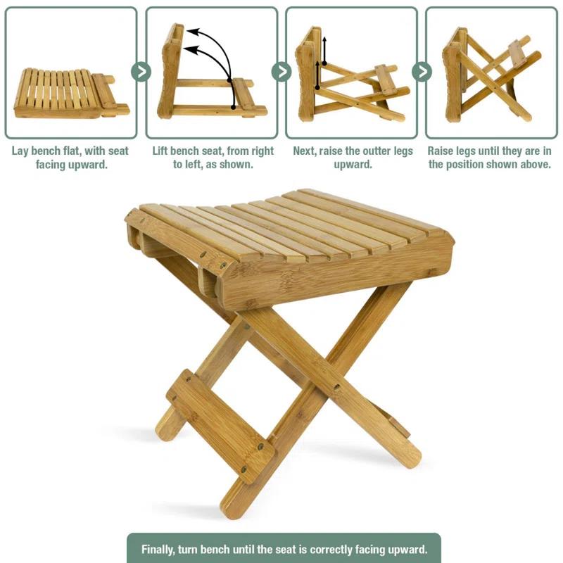 Sorbus Sorbus Bamboo Folding Step Stool Bench