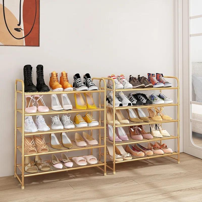 Rebrilliant 5-Tier Stackable Shoe Rack, Expandable & Adjustable Shoe Organizer Storage Shelf