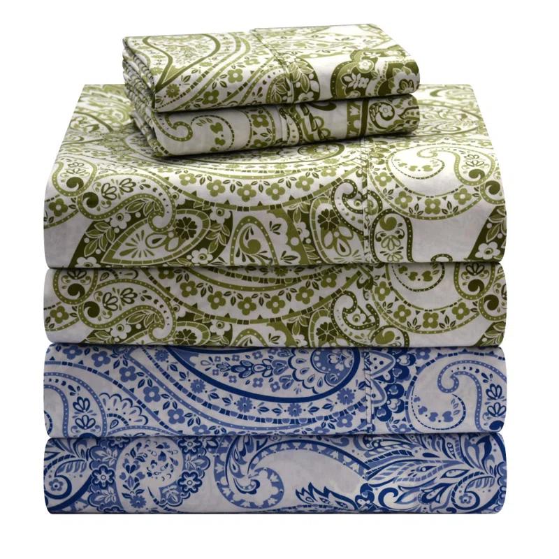 Pointehaven Flannel Paisley Sheet Set