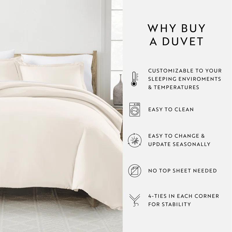 IEnjoy Home Super Soft Double Brushed Duvet Cover Set