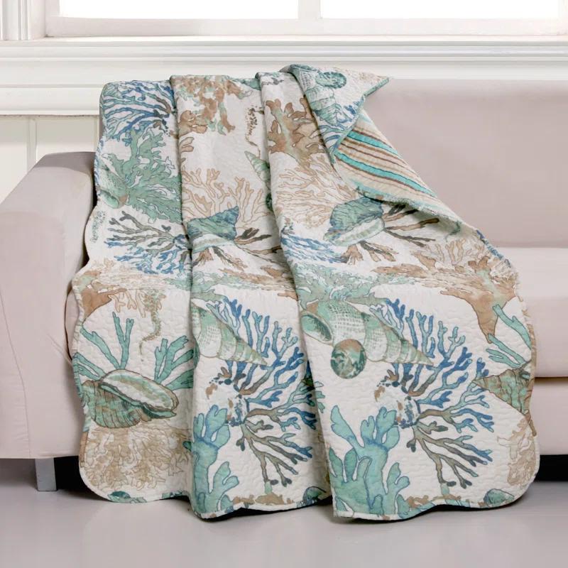 Barefoot Bungalow Atlantis Quilted Reversible Throw