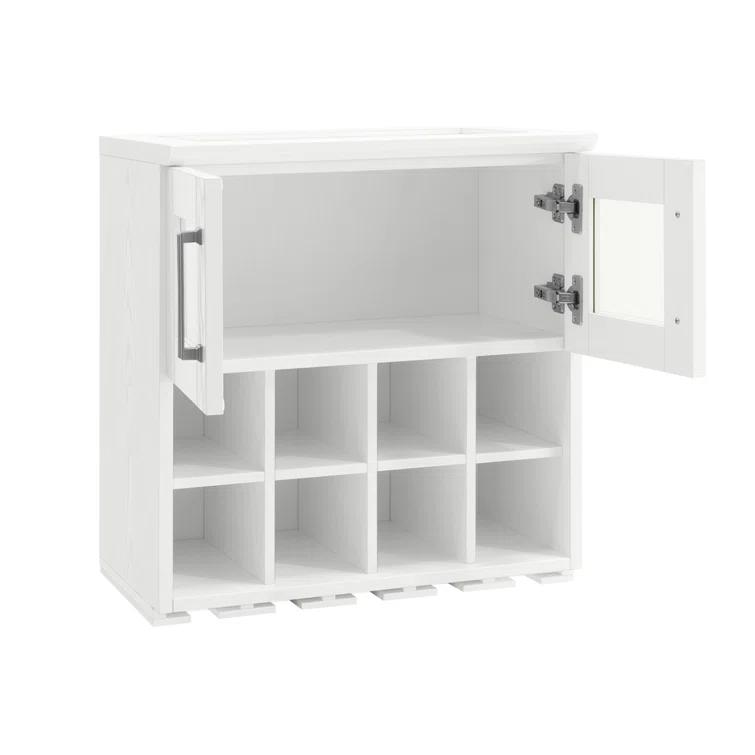 NewAge Products 8 Bottle Wall Mounted Wine Bottle & Glass Rack