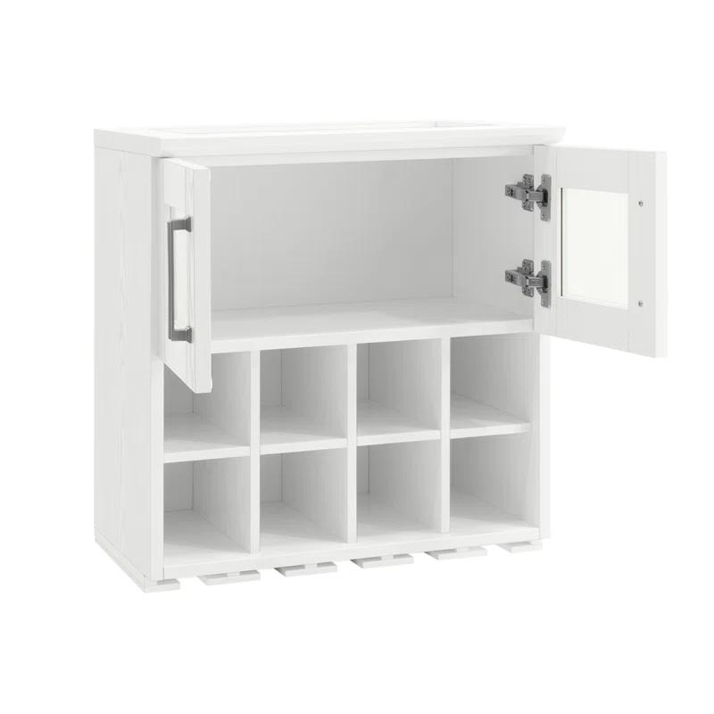 NewAge Products 8 Bottle Wall Mounted Wine Bottle & Glass Rack