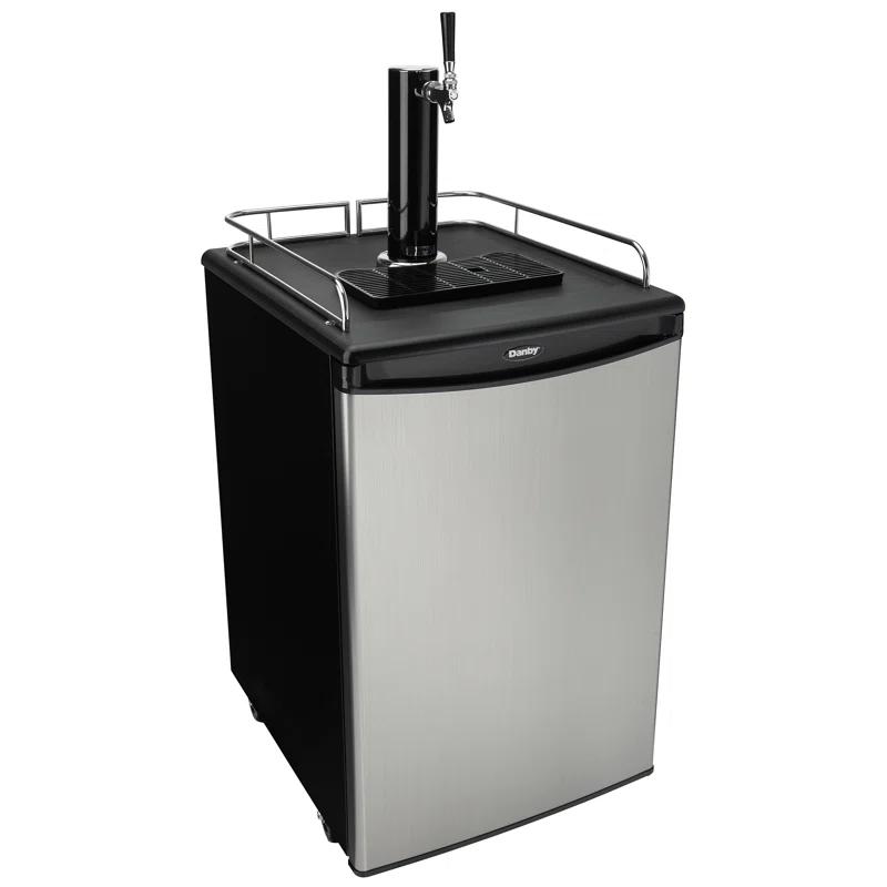 Danby Danby 5.4 Cubic Feet Silver Single Tap Half Barrel (Full Size) Freestanding Kegerator with Adjustable Temperature