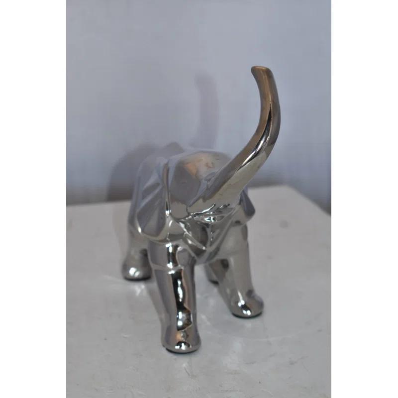 Elephant Statue Modern Art Ceramic Size: 15" x 14" x 10"H