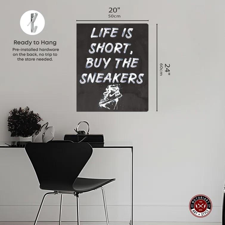 Notori Art Notoriart Buy The Sneakers Framed Sneaker 1 Piece Canvas Wall Art