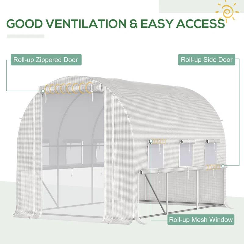 Outsunny 116' W x 78' D Hobby Greenhouse