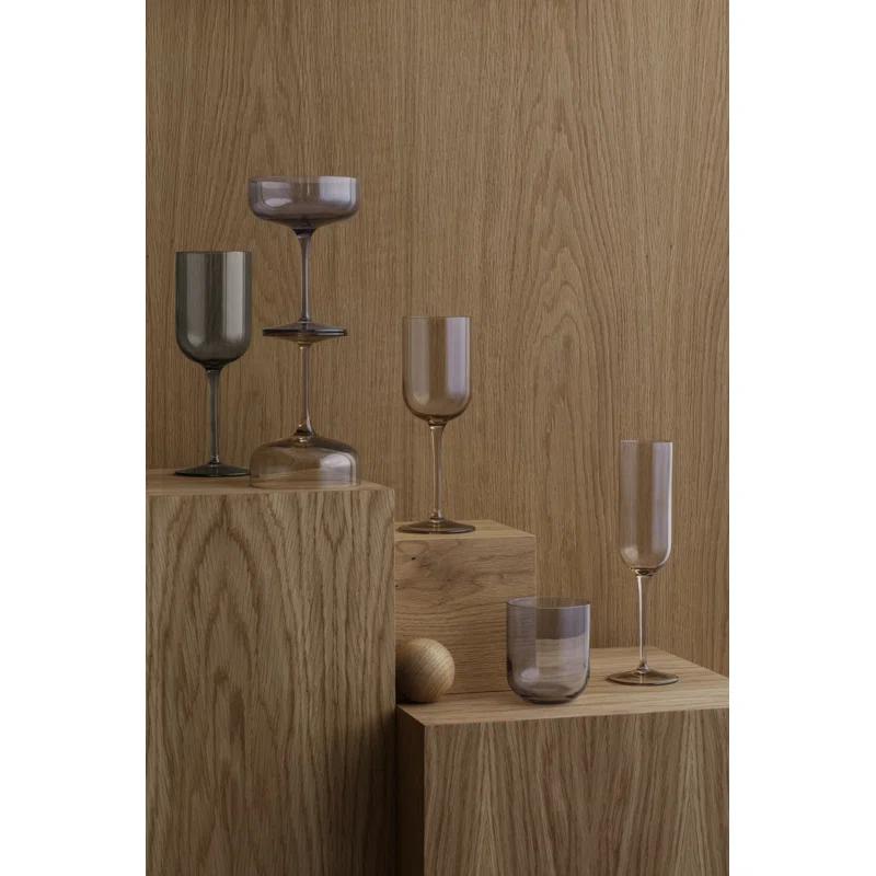 FUUM 7 oz. Crystal Flute Glassware Set (Set of 4)