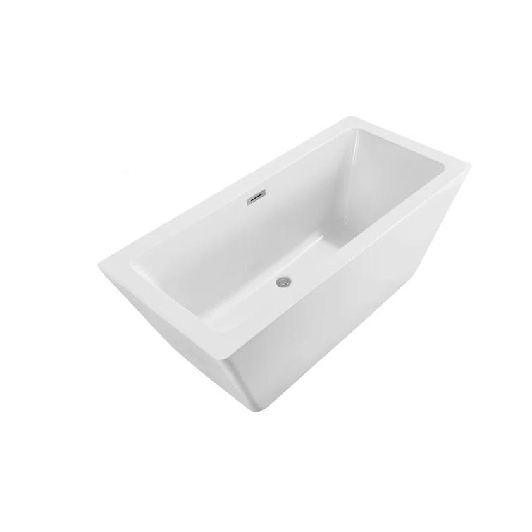 Streamline Bath 1529 mm x 701 mm Freestanding Roll Top Bathtub N-320-60FSWH-FM
