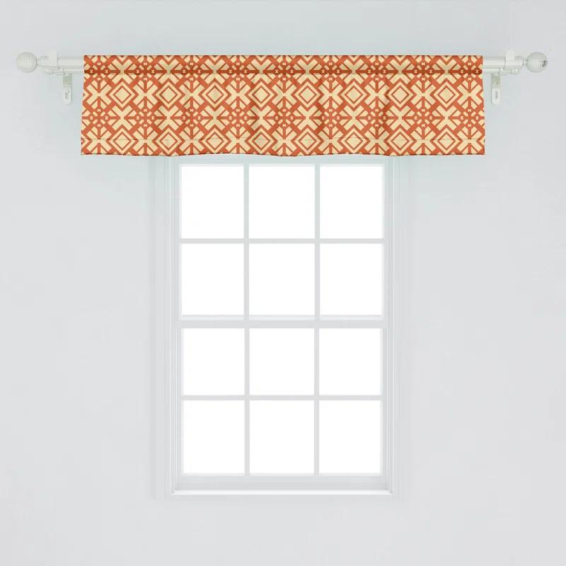 Ambesonne Art Deco Valance Pack of 2 Retro Rhombuses and Lines 93307