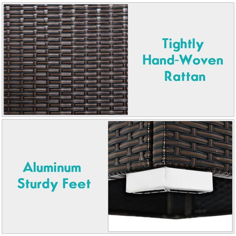 Ivy Bronx Howells 2 Pieces Patio Rattan Armless Sofa Set with Cushions (Set of 2)