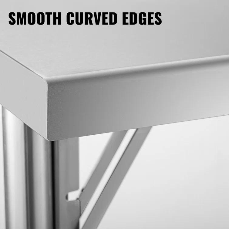 VEVOR VEVOR Stainless Steel 48'' L x 24'' W x 33.5'' H Adjustable Work Table