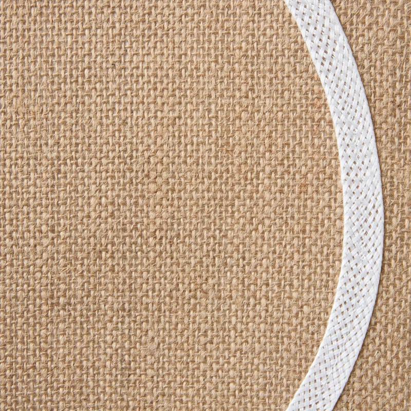 Martha Stewart MARTHA STEWART Hessian Textured Wedge Border Placemats 6-Pack Set 15”x15” Round (Set of 6)