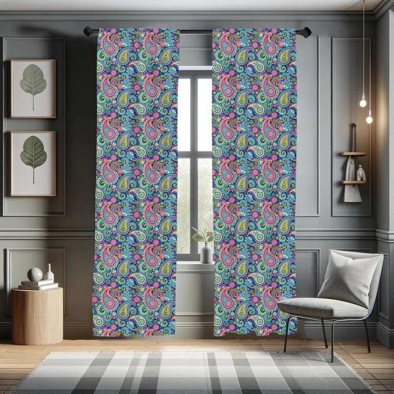 Paisley Semi-Sheer Rod Pocket Curtain Panels (Set of 2)