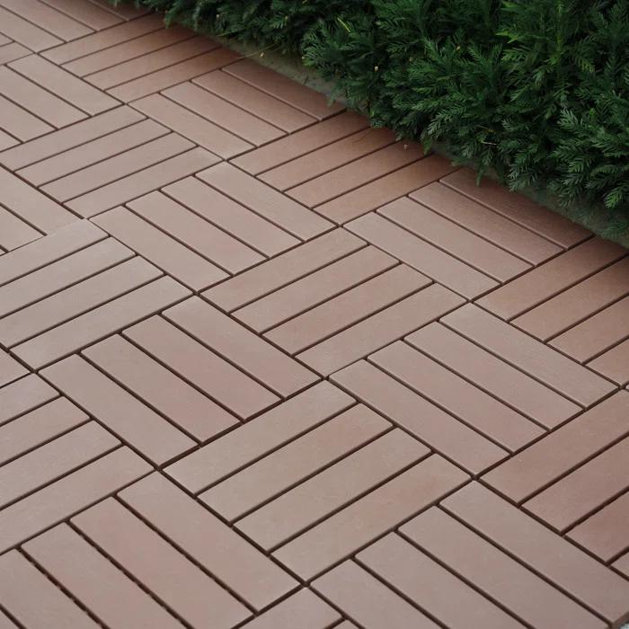 BVNECXP Plastic Interlocking Deck Tiles,44 Pack Patio Deck Tiles,12"X12" Square Waterproof Outdoor All Weather Use, Patio Decking Tiles For Poolside Balcony Backyard