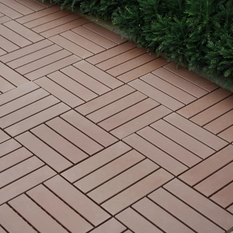 BVNECXP Plastic Interlocking Deck Tiles,44 Pack Patio Deck Tiles,12"X12" Square Waterproof Outdoor All Weather Use, Patio Decking Tiles For Poolside Balcony Backyard