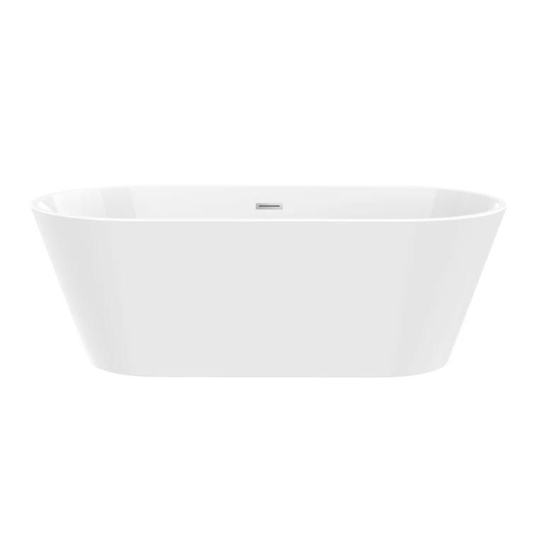 Vanity Art 67'' x 32'' Freestanding Soaking Acrylic Bathtub VA6815-NLW