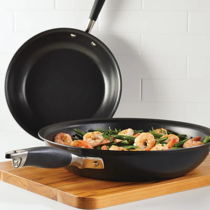 Anolon Advanced Home Hard Anodized Nonstick Frying Pan Set, 10.25 Inch And 12.75 Inch, 2-Piece