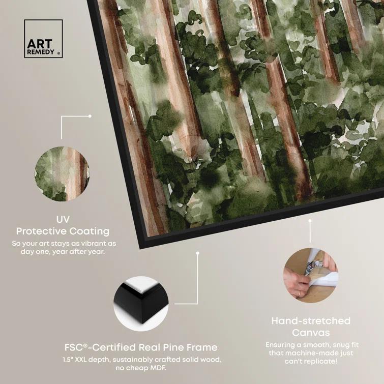 Art Remedy Art Remedy Wildy Forest Framed Landscape Watercolor Style 56937