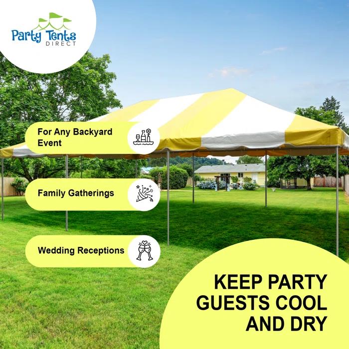 Party Tents Direct 20' x 20' Weekender Party Frame Tent, Blue