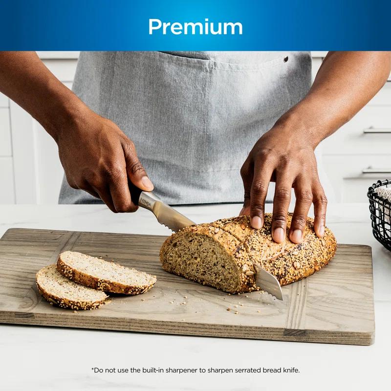 Ninja Ninja® Foodi® NeverDull Premium Knife System, 14-Piece Knife Block Set with Built-in Sharpener, Stainless Steel Knives, Black