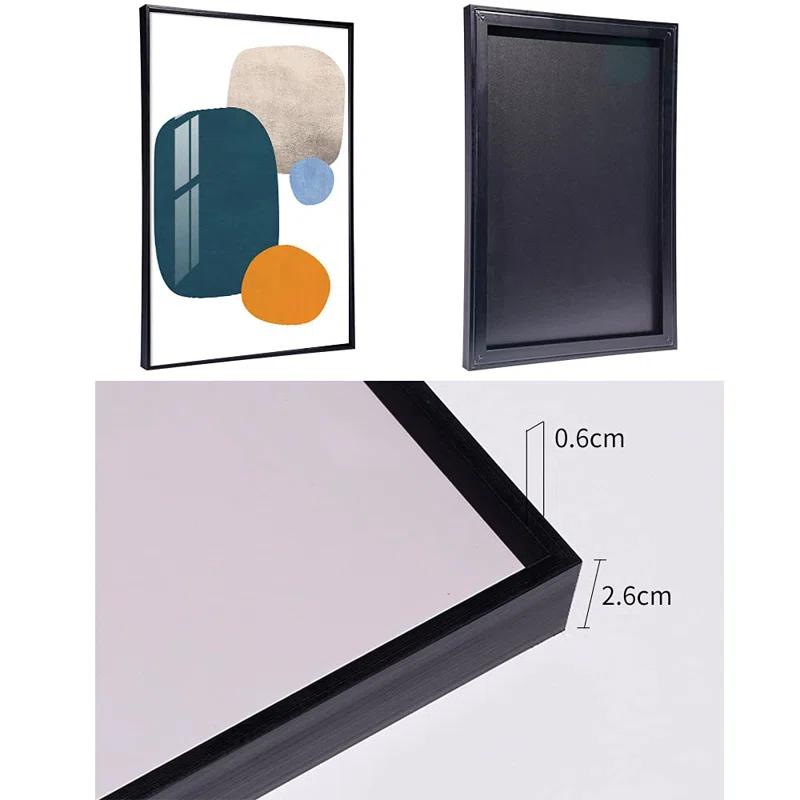 Ivy Bronx Wall Art 3 Pieces Of Framed Decorative Paintings Abstract Simple Orange White Blue And Other Color Blocks Wall Art Canvas Prints Home Decoration