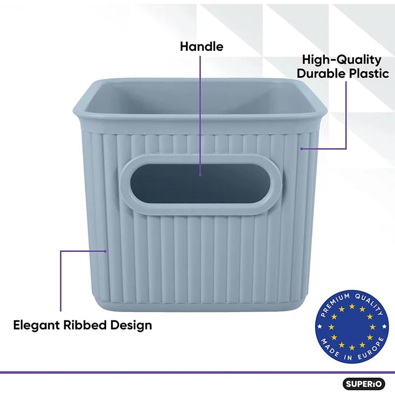 Superio Ribbed Plastic Basket Set