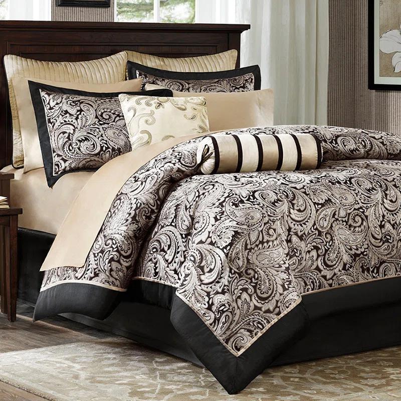 Madison Park Aubrey 12 Piece Comforter Set with Cotton Bed Sheets