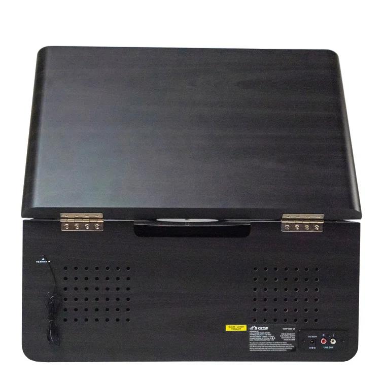 Victor 8-in-1 Wood Music Center with Bluetooth Vinyl Record Player