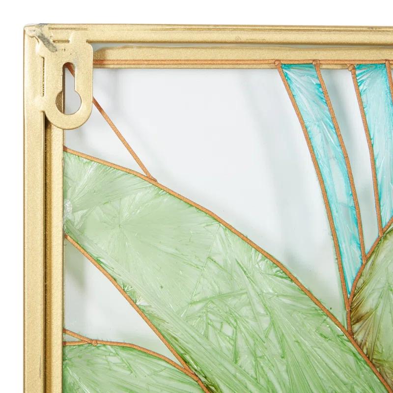 CosmoLiving by Cosmopolitan Cosmoliving By Cosmopolitan Set Of 3 Green Glass Wall Decor