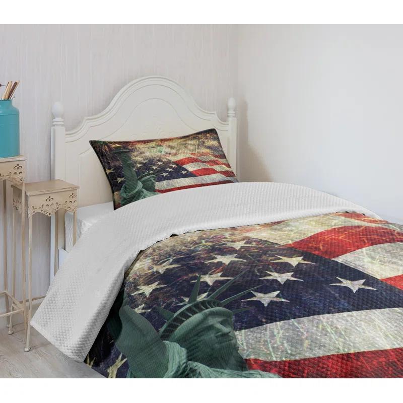 Ambesonne Ambesonne Colorful Bedspread Set Fireworks 4th of July Multicolor