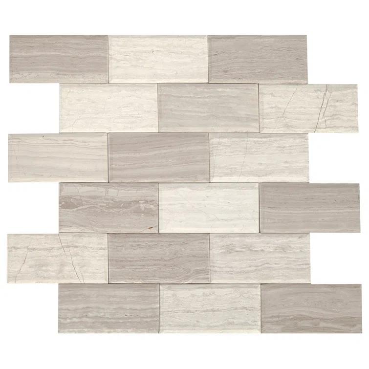 Daltile Simply Stick Mosaix 4'' W x 2'' L Natural Stone Peel and Stick Mosaic Tile