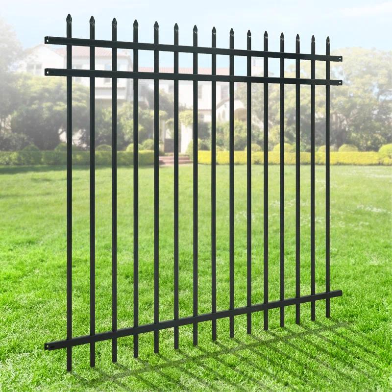 Fencer Wire Fencer Wire 4/ 5/ 6FT H X 6FT W Heavy Duty Pinnacle Fence Barrier Panel, Anti-Rust Metal Fencing Panel