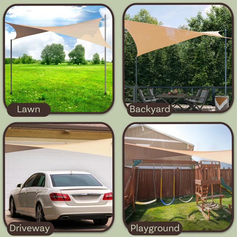 Pure Garden Sun Shade Canopy - 10x13ft Curved Rectangle Sun Shade Sail with UV Protection - Sun Shades Outdoor Patio or Pool Canopy - Sunshades for Patio, Yard, Deck or Outdoor Activities by Pure Garden