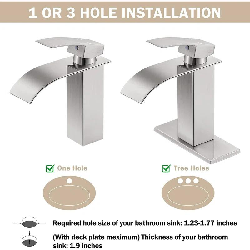 Bathroom Faucet, Single Handle Bathroom Faucets for 1 or 3 Hole Bathroom Sink Faucet